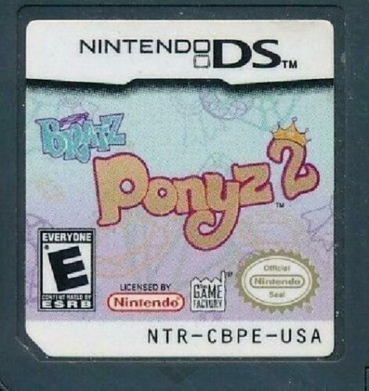 Bratz Ponyz 2 Nintendo DS video game, horse care and adventure gameplay, fashion and exploration, family-friendly handheld console title cartridge