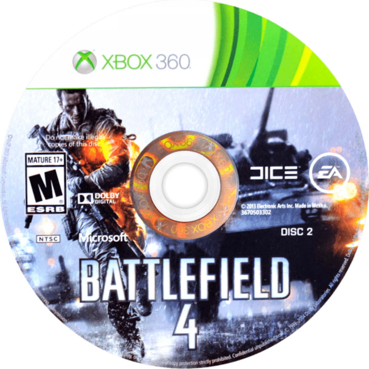 Battlefield 4 disc 2 for Xbox 360 (X360) first-person shooter video game