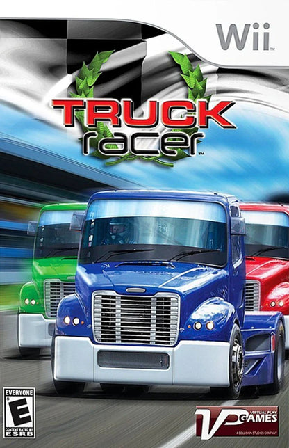 Truck Racer cover art for Nintendo Wii (Wii) featuring high‑speed arcade racing with powerful trucks, customizable vehicles, and competitive track challenges.