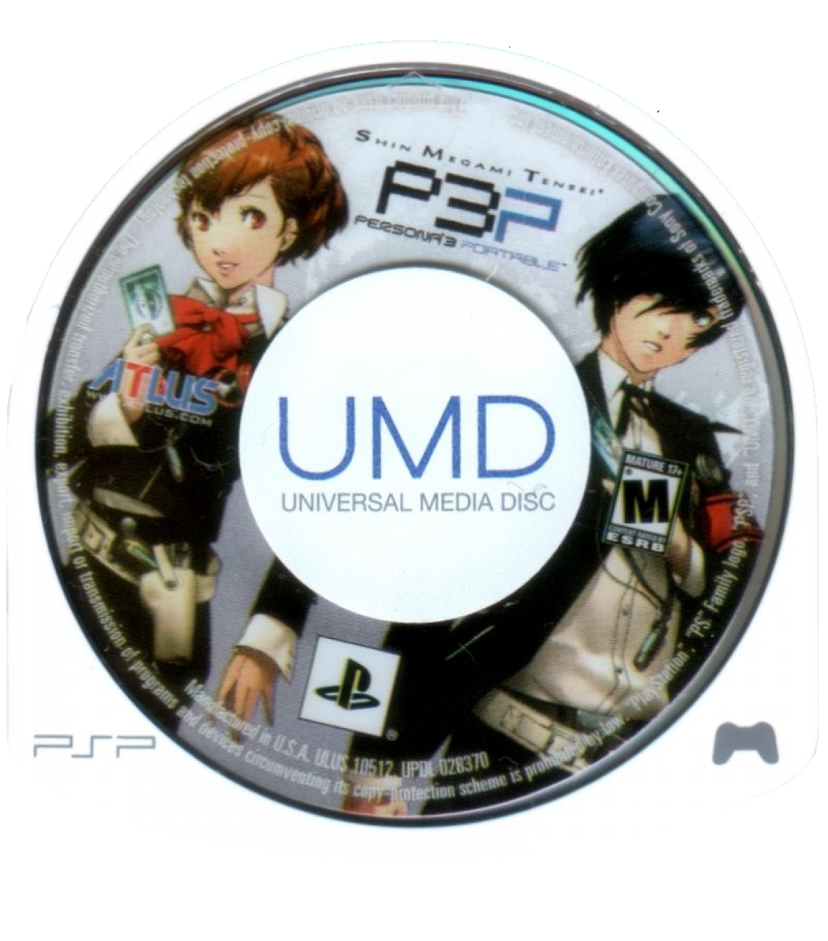 Shin Megami Tensei: Persona 3 Portable disc for PlayStation Portable (PSP) role-playing game