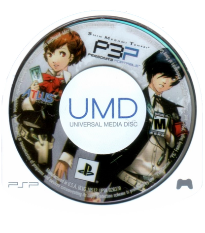 Shin Megami Tensei: Persona 3 Portable disc for PlayStation Portable (PSP) role-playing game