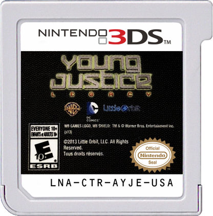 Young Justice: Legacy cartridge for Nintendo 3DS (3DS) action role-playing video game