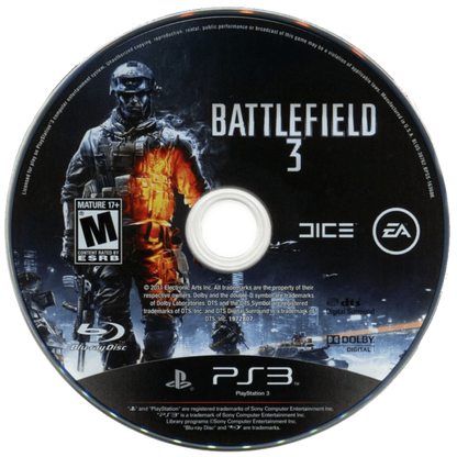 Battlefield 3 disc for PlayStation 3 (PS3) video game