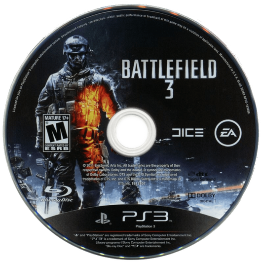 Battlefield 3 disc for PlayStation 3 (PS3) video game
