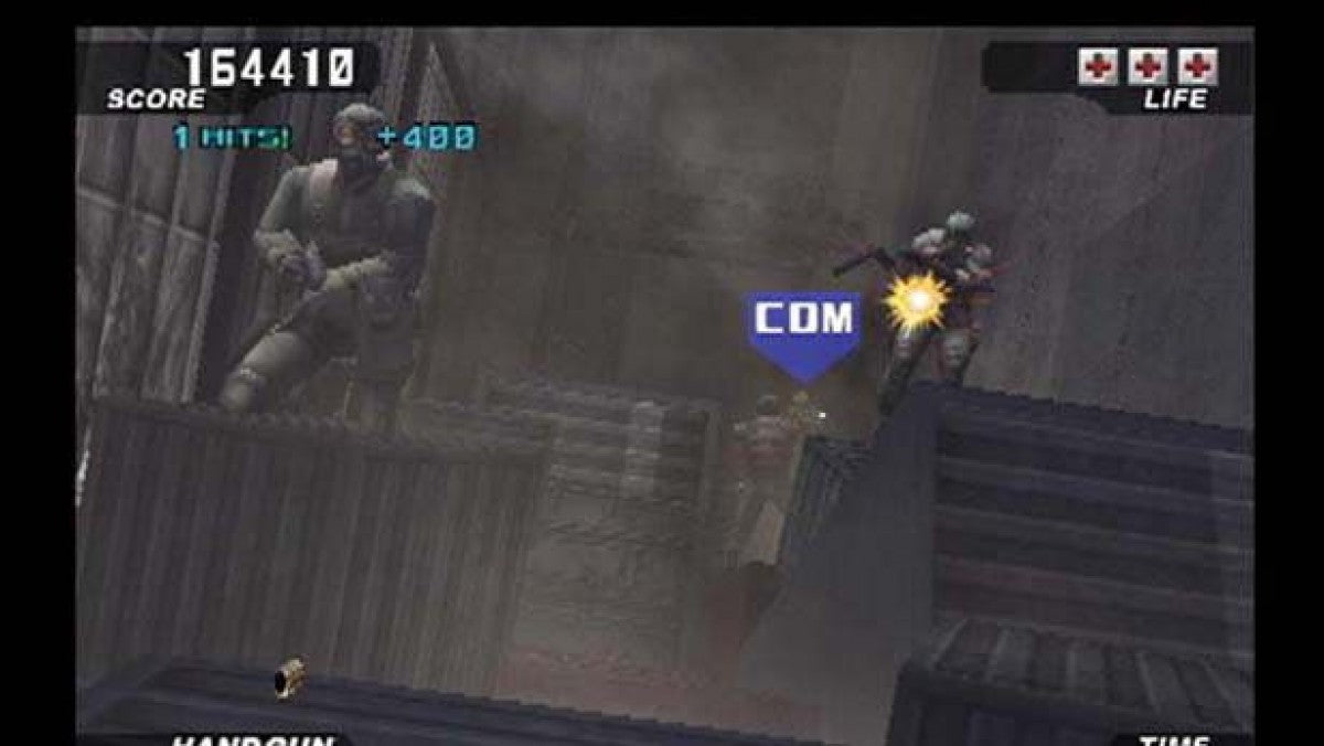 Time Crisis 3 – PlayStation 2 (PS2) video game gameplay, on-rails light gun shooter.