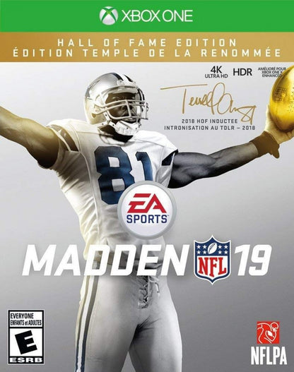 Madden NFL 19 Hall of Fame Edition cover art for Xbox One (XONE) sports football video game