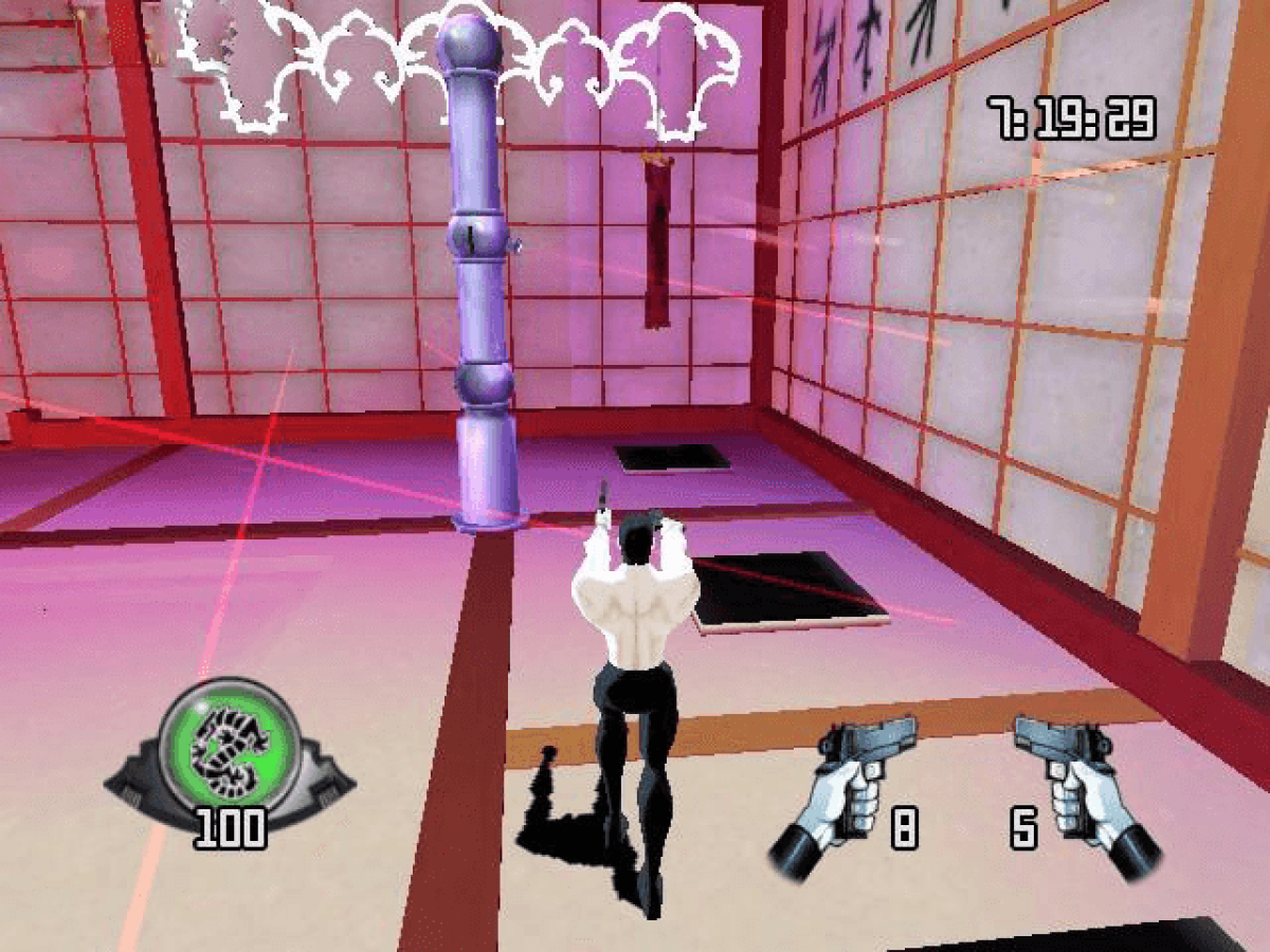 Drake of the 99 Dragons retro Xbox video game Drake of the 99 Dragons third person action shooter comic style gunplay supernatural crime noir combat console title Xbox release gameplay