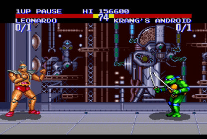 Teenage Mutant Ninja Turtles Tournament Fighters Sega Genesis retro video game fighting gameplay (1993)