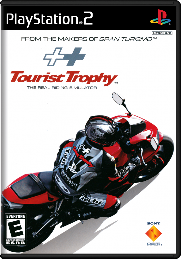 Tourist Trophy – PlayStation 2 (PS2) video game cover image, motorcycle racing simulation.