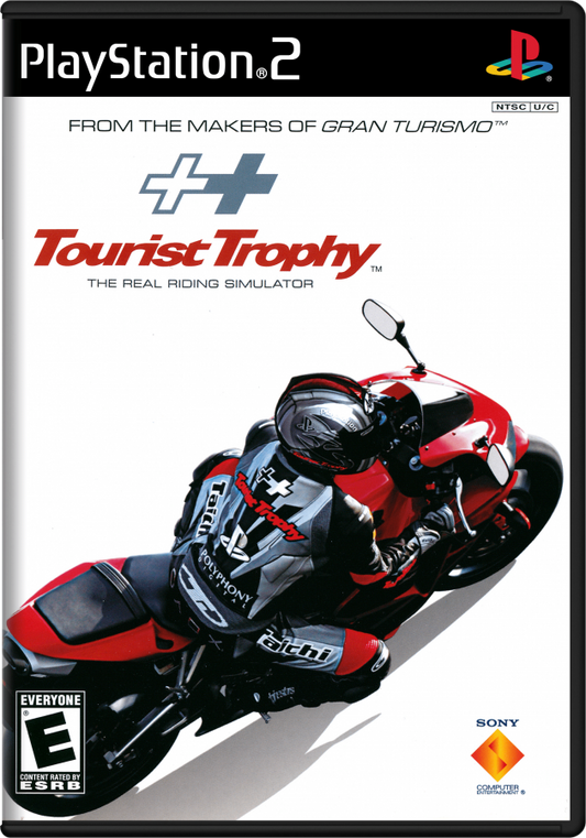 Tourist Trophy – PlayStation 2 (PS2) video game cover image, motorcycle racing simulation.