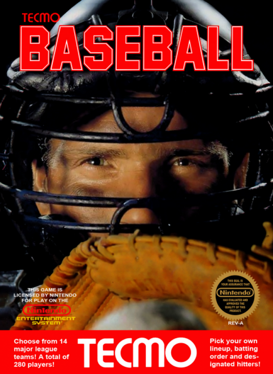 Tecmo Baseball cover art for Nintendo Entertainment System (NES) retro video game