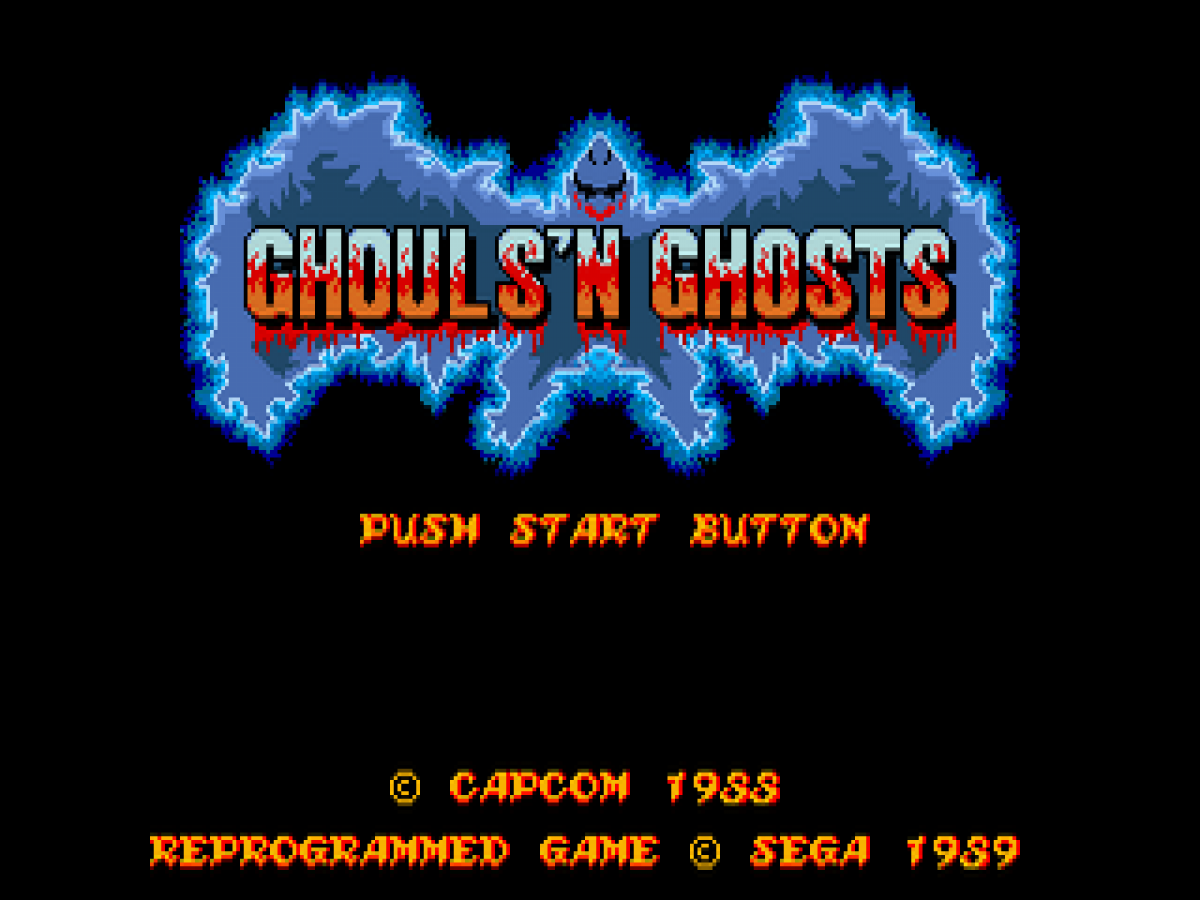 Ghouls 'N Ghosts title screen for Sega Genesis (GEN) video game