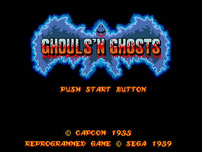 Ghouls 'N Ghosts title screen for Sega Genesis (GEN) video game