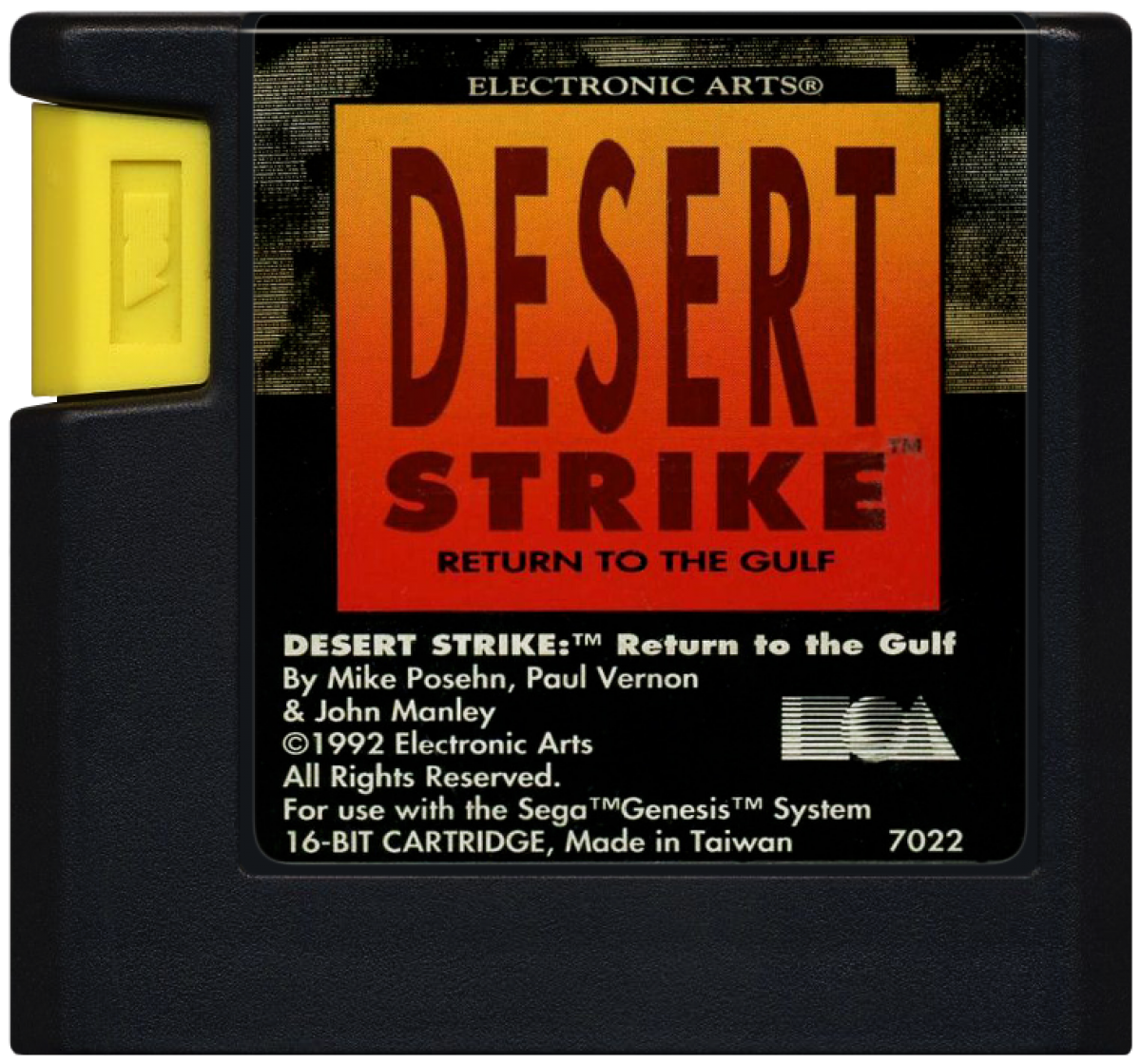 Desert Strike Return to the Gulf Sega Genesis retro video game helicopter shooter cartridge (1992)