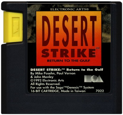 Desert Strike Return to the Gulf Sega Genesis retro video game helicopter shooter cartridge (1992)