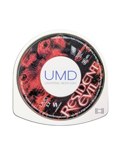 Resident Evil PSP Movie PlayStation Portable UMD video, live-action horror film adaptation, survival horror franchise, Sony PSP movie release disc cartridge UMD