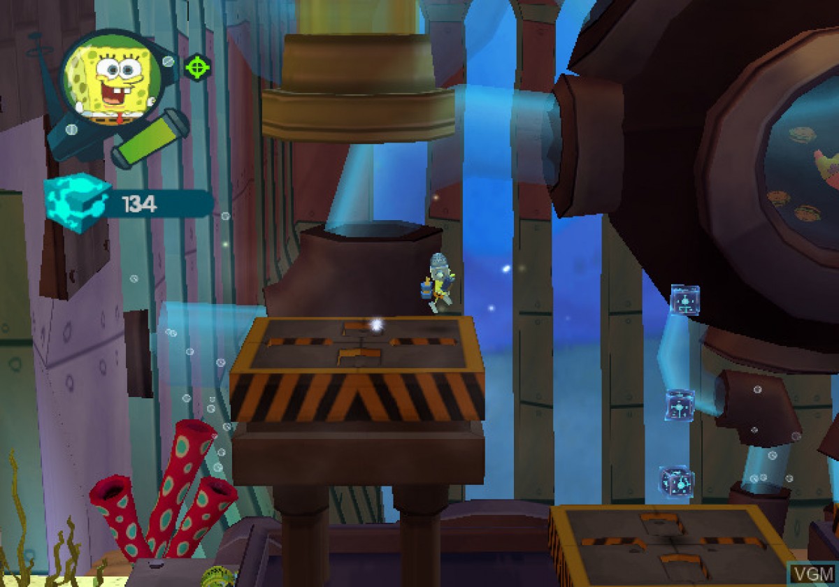 SpongeBob SquarePants: Attack of the Toybots Nintendo Wii for action platforming video game fans featuring SpongeBob and Bikini Bottom characters toy robot enemies colorful environments side scrolling gameplay collectible items boss battles motion controls and family friendly Nickelodeon adventure collectible gaming appeal gameplay