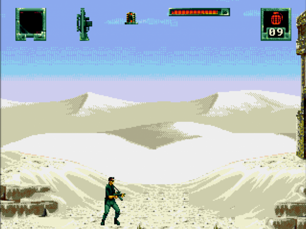 Stargate Sega Genesis video game, action platformer, sci-fi adventure, movie tie-in gameplay, retro Sega console title gameplay screenshot