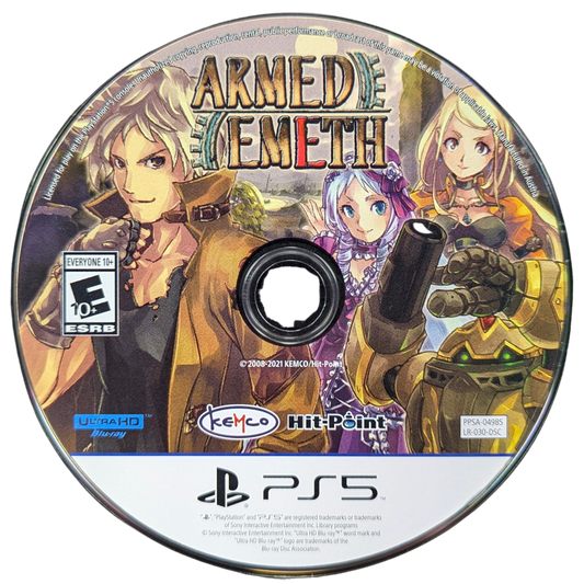 Armed Emeth [Limited Run #030] for PlayStation 5 (PS5) at Gamers INC, featuring a classic JRPG adventure where you pilot customizable Golems through a vast desert world, upgrading your mechanical companions with specialized weaponry and equipment to take down formidable bounties and unravel a grand conspiracy disc