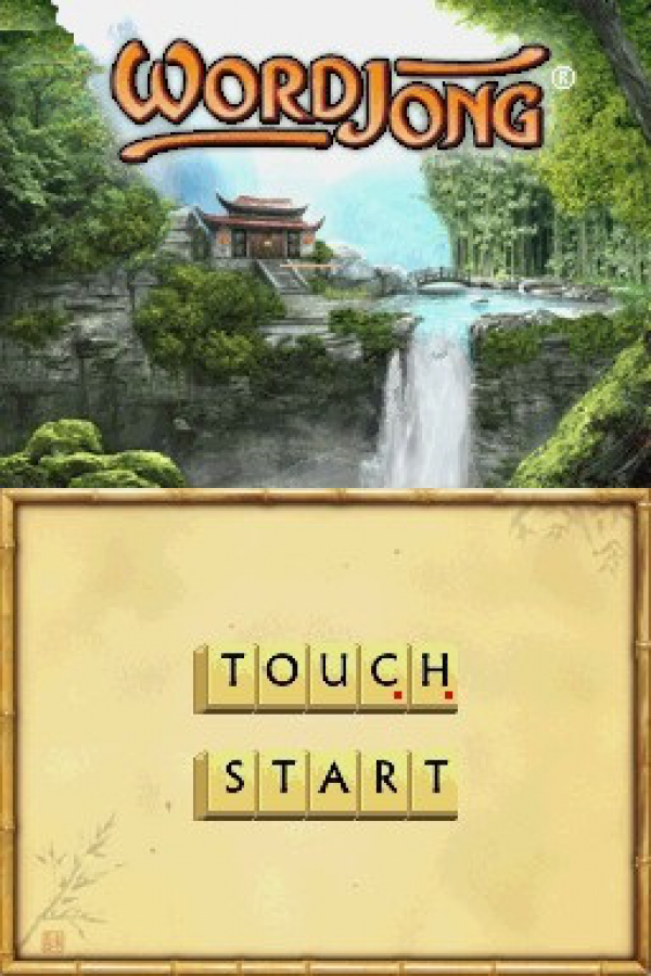 WordJong start screen for Nintendo DS (DS) puzzle word video game