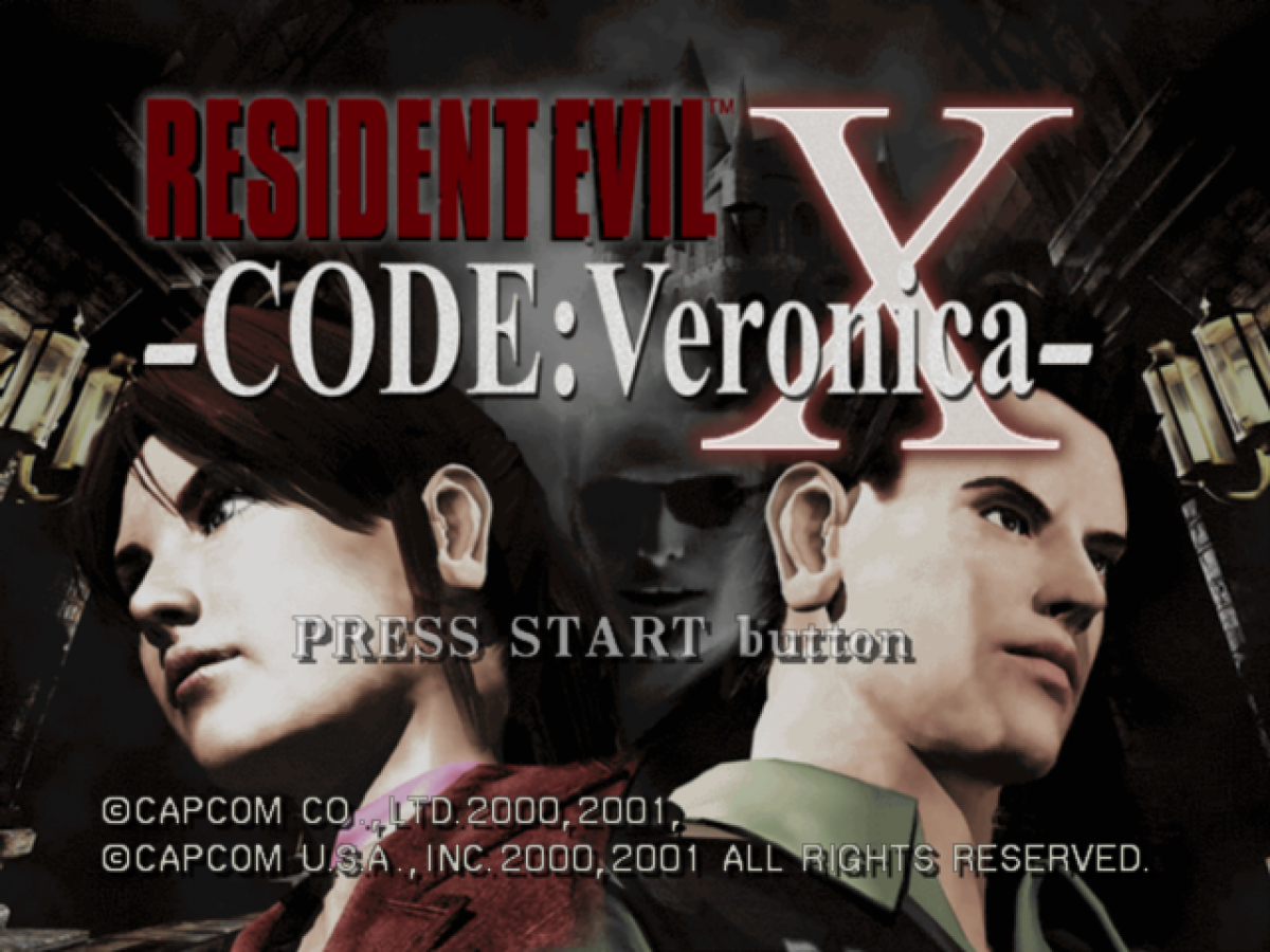 Resident Evil: Code Veronica X [w/ Bonus Disc] – PlayStation 2 (PS2) video game title screen, survival horror game.