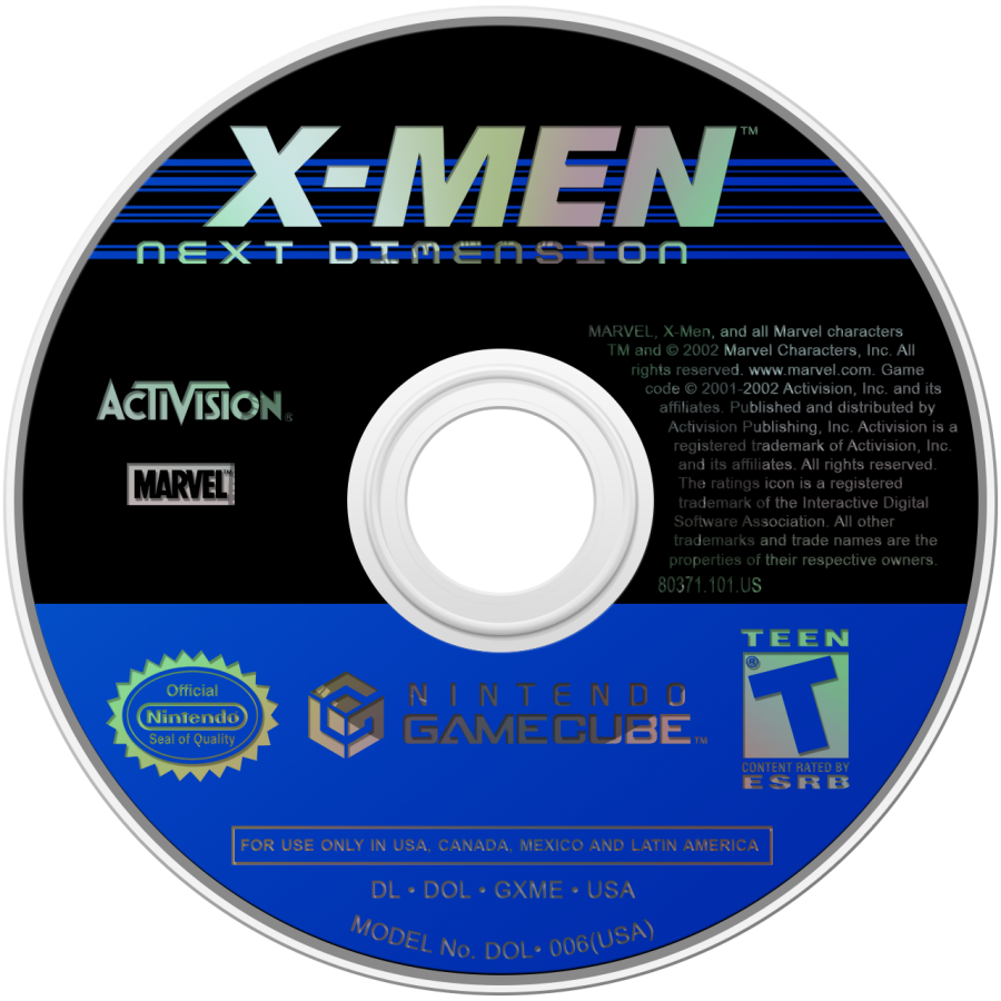 X-Men Next Dimension Nintendo GameCube GC fighting video game featuring Wolverine Cyclops Storm Magneto and other X-Men characters intense 3D arena battles superpowers special attacks team-based combat multiple game modes and classic Nintendo GameCube GC gameplay collectible retro gaming appeal disc