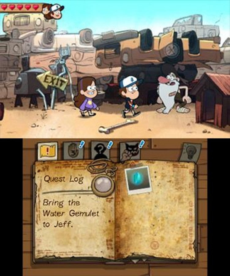 Gravity Falls gameplay for Nintendo 3DS (3DS) action adventure video game