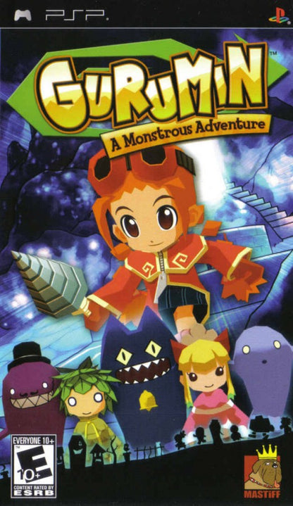 Gurumin A Monstrous Adventure PSP inspired design featuring charming action role playing adventure aesthetic whimsical monster filled world colorful anime inspired visuals fast paced combat imaginative exploration lovable characters and family friendly fantasy gameplay presentation cover art
