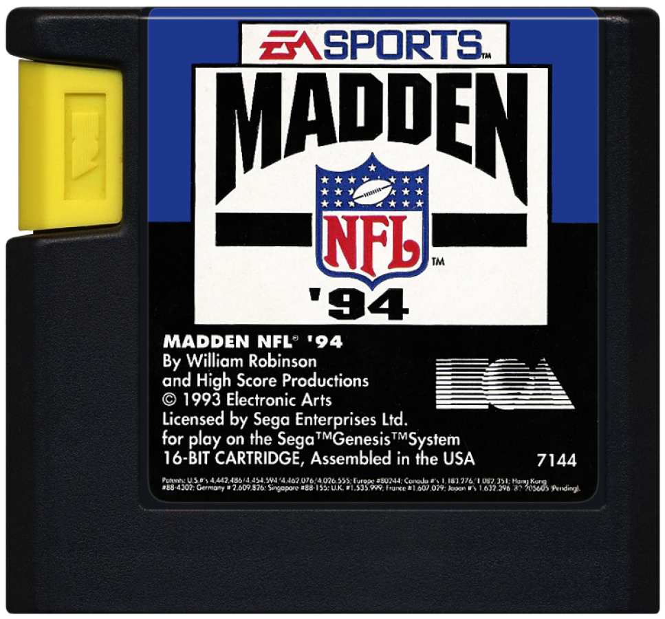Madden NFL 94 cartridge for Sega Genesis (GEN) video game