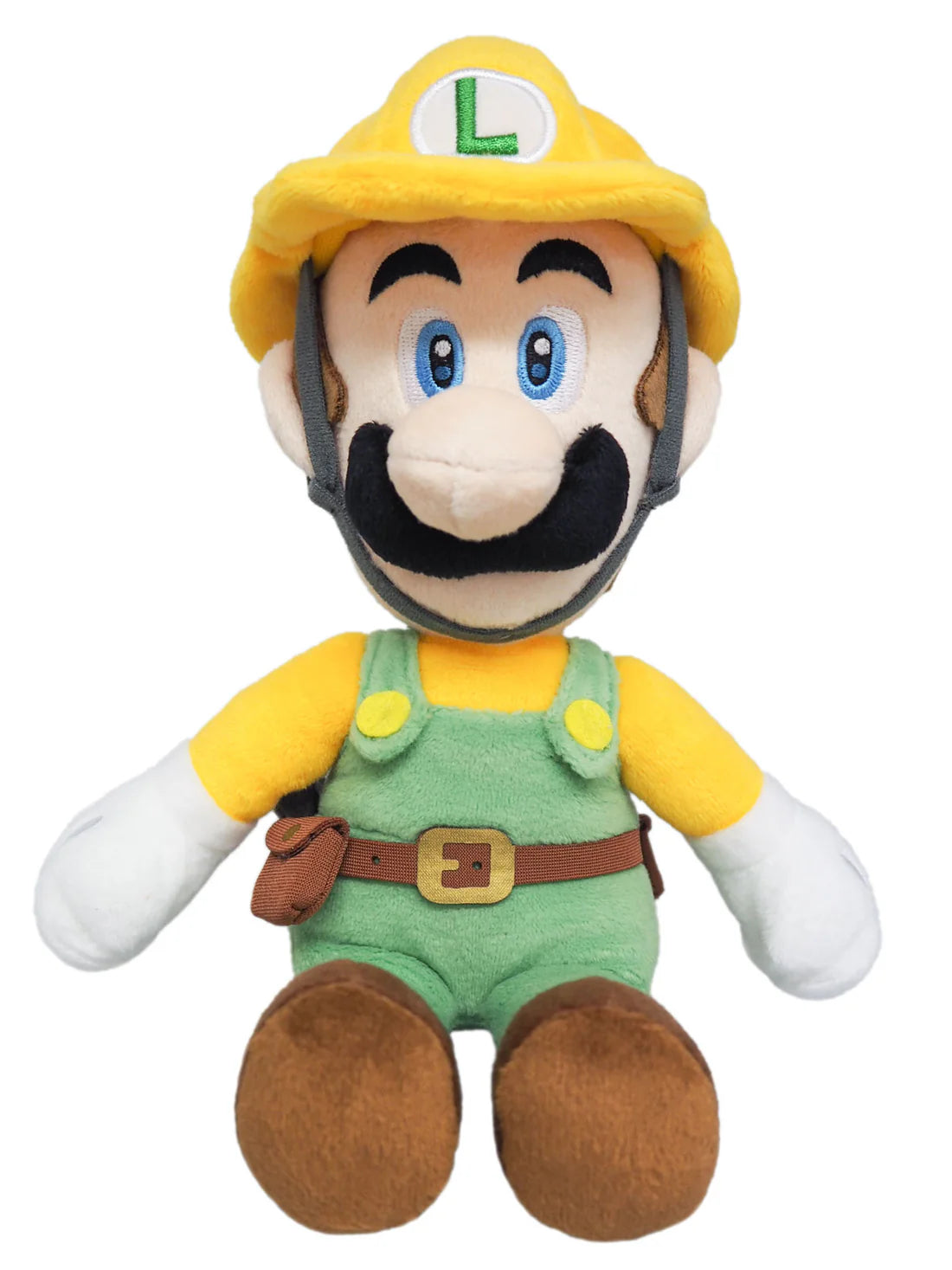 Luigi Builder Luigi 10-inch plush toy from the Super Mario Bros. by Nintendo