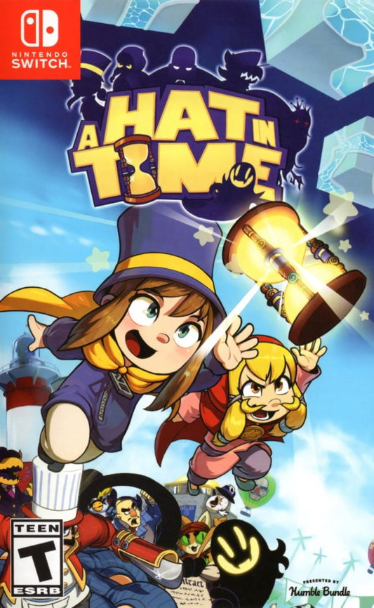 A Hat in Time for Nintendo Switch 3D platformer adventure game featuring Hat Kid colorful worlds collectible time pieces platforming challenges and cartoon style gameplay cover