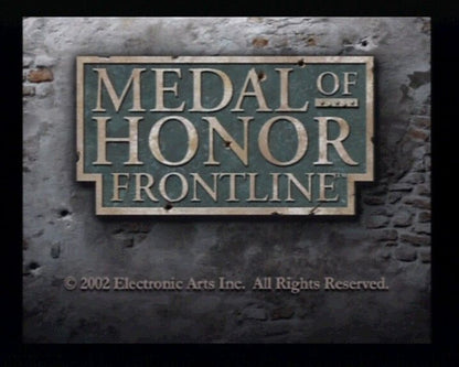 Medal of Honor: Frontline title screen for PlayStation 2 (PS2) video game