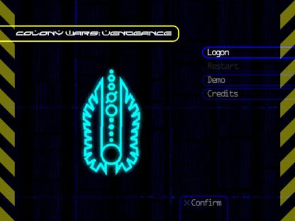 Colony Wars: Vengeance retro sci-fi space combat shooter game for PlayStation 1 (PS1) title screen