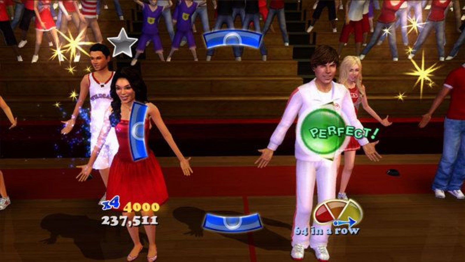 Disney High School Musical 3: Senior Year Dance gameplay for PlayStation 2 (PS2) music rhythm dance video game based on High School Musical 3: Senior Year