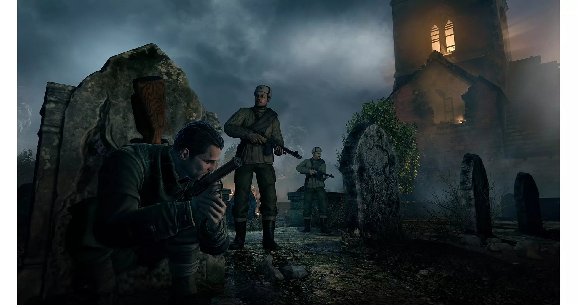 Sniper Elite V2 gameplay for Xbox 360 (X360) tactical stealth sniper shooter video game