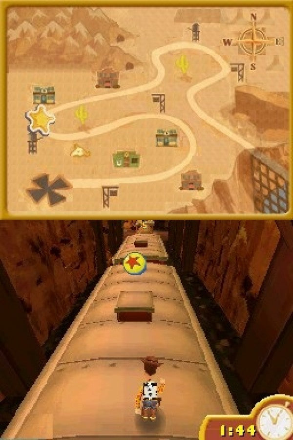 Disney Pixar Toy Story 3 The Video Game Nintendo DS video game, action adventure, movie tie-in gameplay, family-friendly handheld console title gameplay screenshot