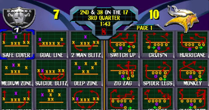 NFL Blitz 2000 game for the PlayStation featuring arcade style football gameplay with fast paced matches exaggerated hits simplified rules and multiplayer competition based on the Midway Blitz series gameplay