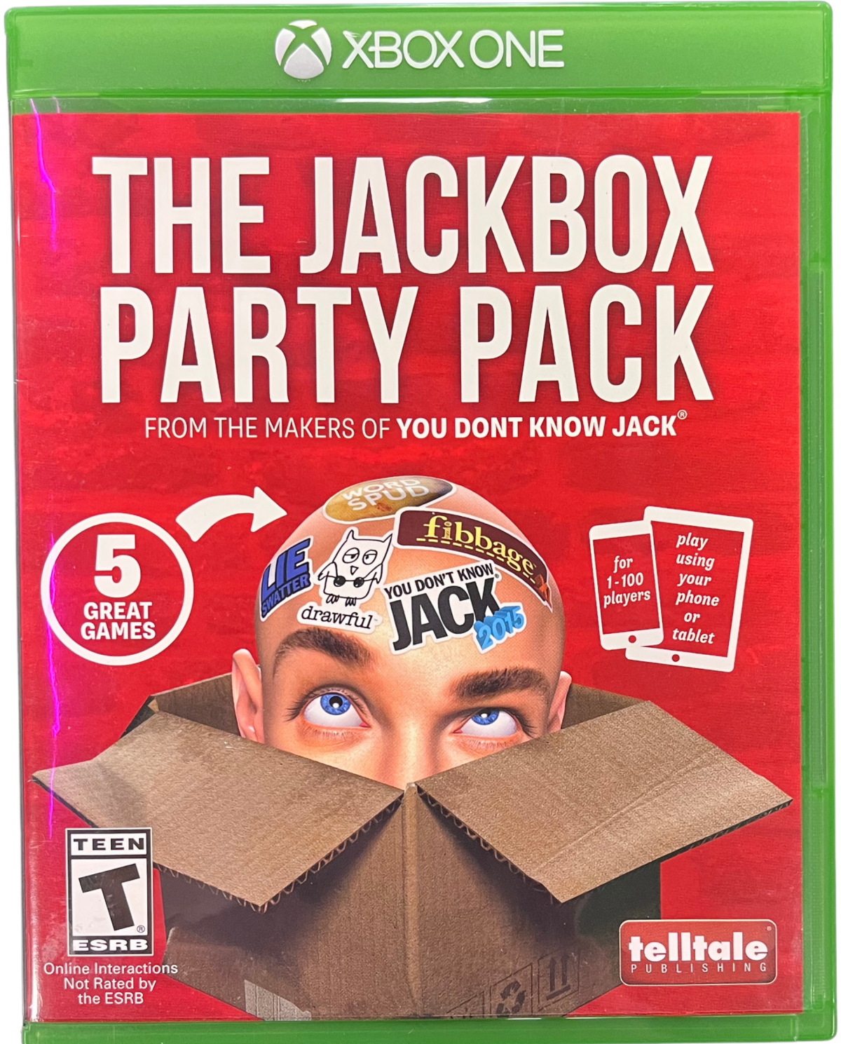 The Jackbox Party Pack Xbox One for retro video game enthusiasts featuring multiplayer party game gameplay trivia drawing word challenges smartphone controller integration local group entertainment humorous mini games and collectible gaming appeal cover art 