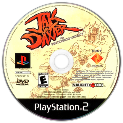 Jak and Daxter: The Precursor Legacy disc art for PlayStation 2 (PS2) video game