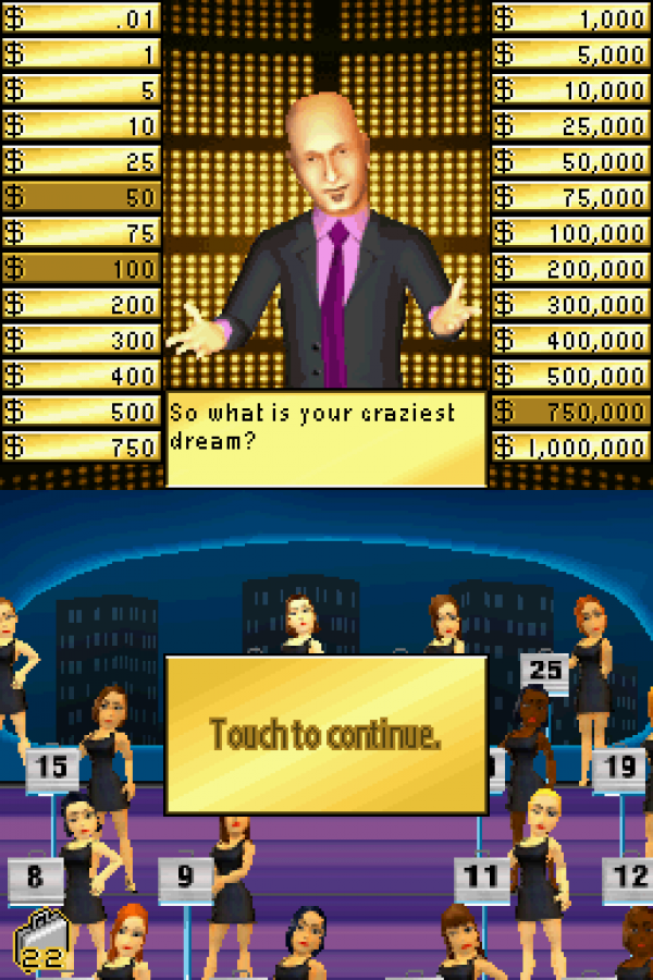 Deal or No Deal [Special Edition] gameplay for Nintendo DS (DS) game show puzzle video game