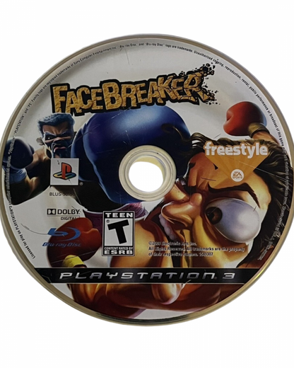 FaceBreaker PlayStation 3 PS3 for retro video game enthusiasts featuring arcade style boxing gameplay exaggerated cartoon inspired fighters fast paced knockout action over the top special moves competitive multiplayer battles and collectible gaming appeal disc