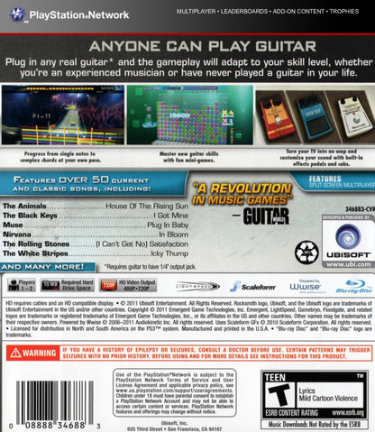 Rocksmith back cover art for PlayStation 3 (PS3) video game