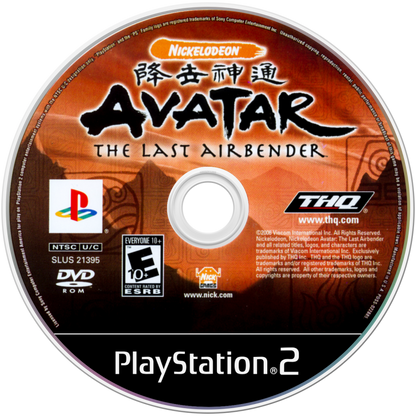 Avatar The Last Airbender PlayStation 2 action-adventure video game Aang Katara Sokka bending water earth fire air platforming combat elemental puzzles Nickelodeon cartoon license disc