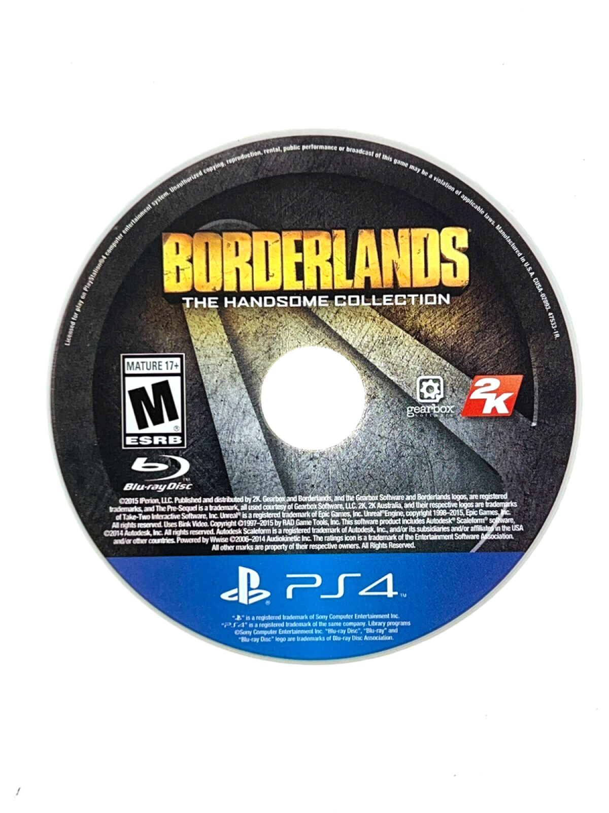 Borderlands The Handsome Collection PS4 game featuring cooperative looter-shooter gameplay, over-the-top humor, and remastered Borderlands adventures disc