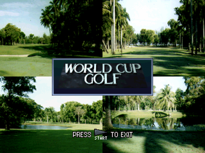 World Cup Golf [Professional Edition] start screen for PlayStation 1 (PS1) golf sports video game