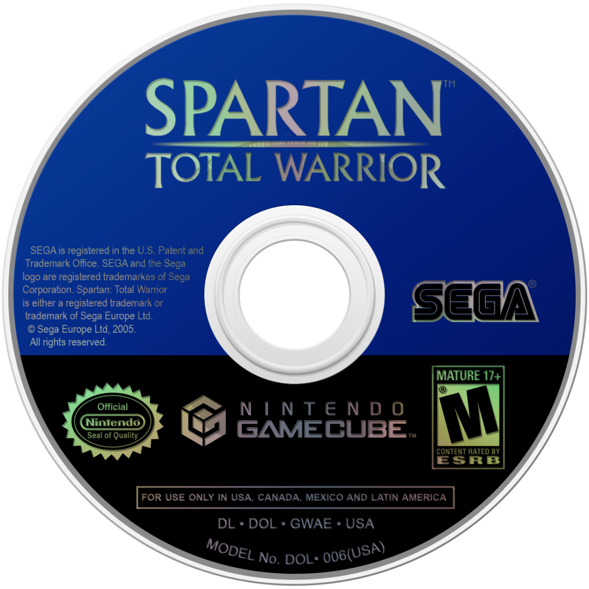 Spartan Total Warrior GameCube game featuring large-scale hack-and-slash combat and ancient warfare action gameplay disc