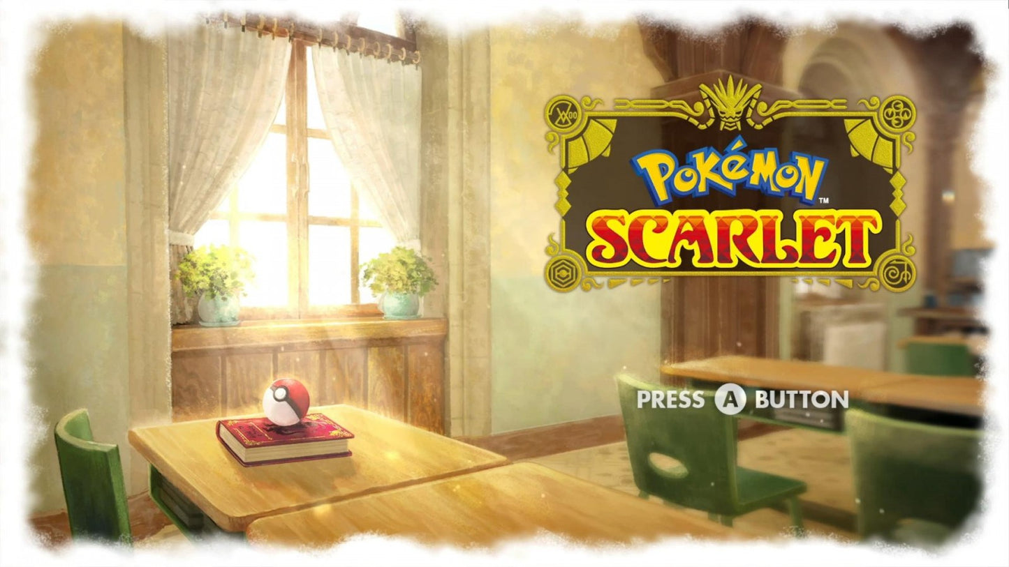 Pokemon: Scarlet start screen for Nintendo Switch (NS) video game