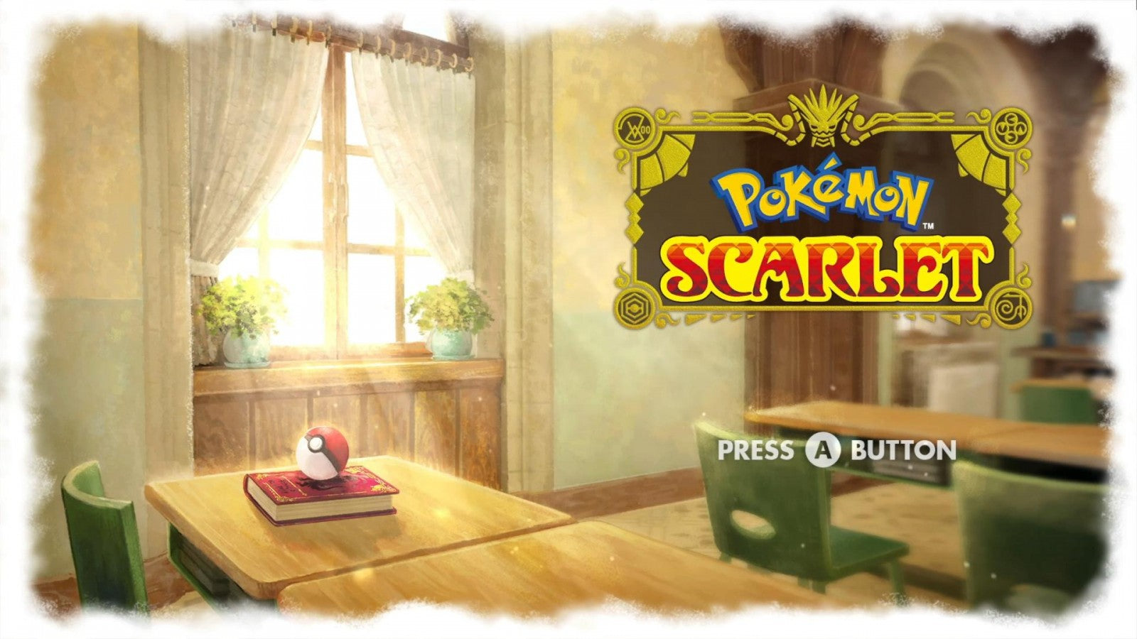 Pokemon: Scarlet start screen for Nintendo Switch (NS) video game