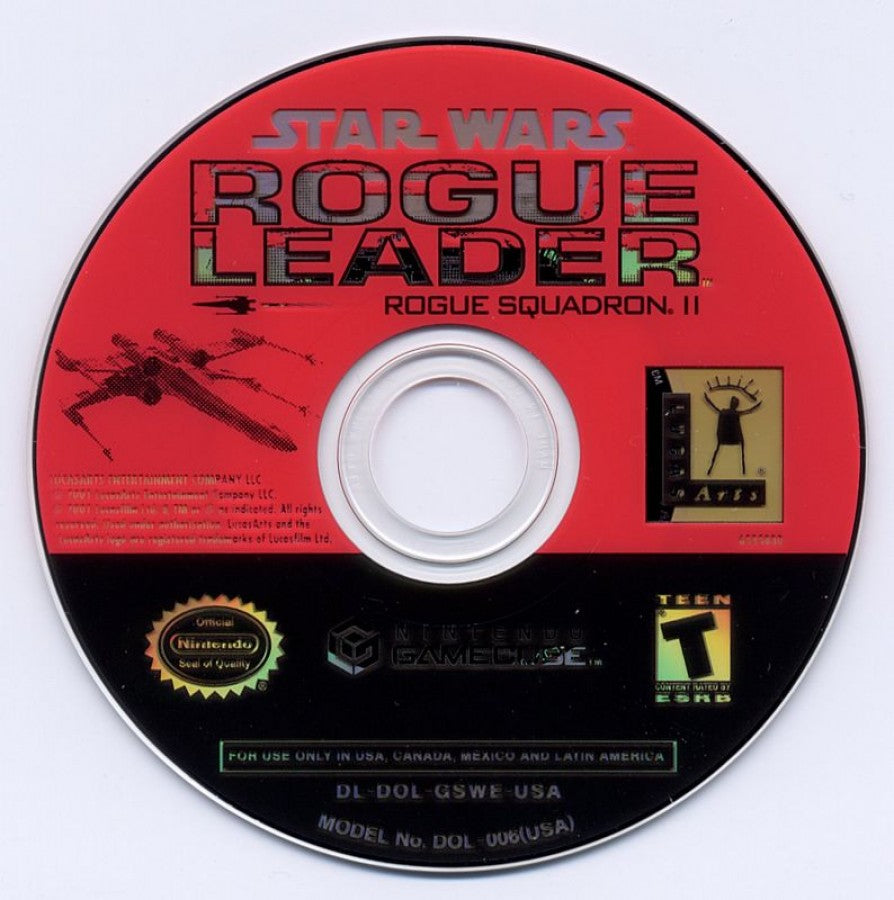 Star Wars: Rogue Squadron II: Rogue Leader disc for Nintendo GameCube (GC) space combat action video game