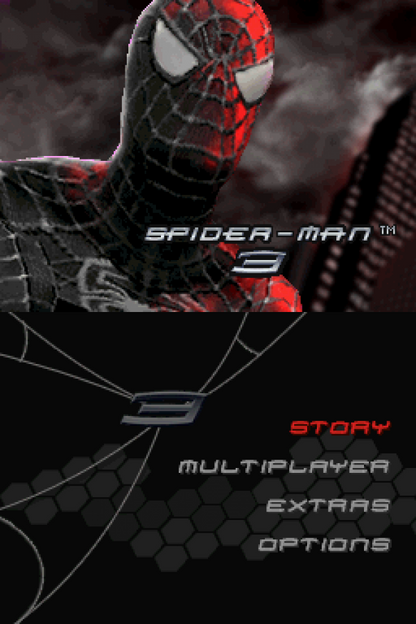 Spider-Man 3 action adventure superhero start acreen for Nintendo DS (DS) video game